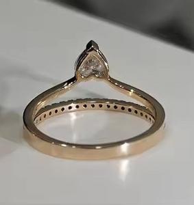 Bague de fiançailles tendance en argent sterling 925, double rangée, sertie de zircons cubiques taille cœur 1 carat couleur D VVS1 - Product Image 3