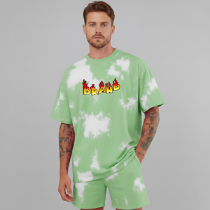 Wholesale Sportswear men's 2-Piece <b>set</b> custom <b>tie</b> <b>dye</b> wash 340 GSM 100% Cotton High Quality Breathable hip hop man short <b>set</b> - Product Image 3