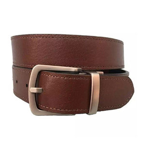 Ceinture en cuir de vachette décontractée avec broderie de logo personnalisée, boucle automatique en alliage, réglable, durable, largeur 3,5 cm, tendance et élégante - Product Image 1
