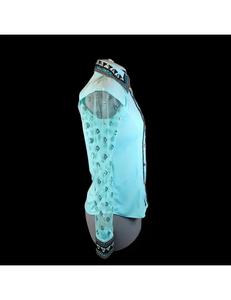 Mangas de red de Cowgirl Western Show Shirt hechas a mano en tela de tafetán elástica para uso ecuestre - Product Image 5