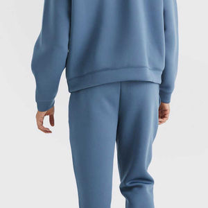 Ensemble de survêtement bleu à capuche pour homme, décontracté, manches longues, couleur unie, sweat-shirt et pantalon, coupe classique, vêtements d'automne, 100% coton - Product Image 5