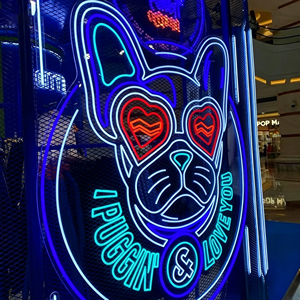 Lettres en relief néon style LED, enseigne commerciale 3D rectangulaire illuminée pour devanture de magasin, enseigne de magasin pour extérieur - Product Image 1