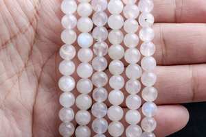 ลูกปัดมูนสโตนสีรุ้ง แท้จากธรรมชาติ ร้อยเป็นเส้น ลูกปัดกลม ขนาด 21 นิ้ว ขายส่งจำนวนมาก สำหรับทำเครื่องประดับ - Product Image 6