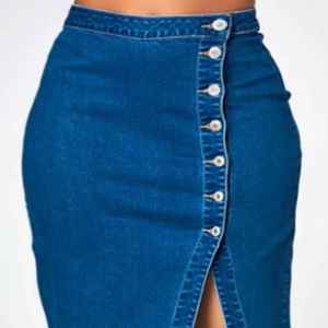 Falda Vaquera de Mujer, Estilo Moderno, Alta Calidad, Transpirable, Secado Rápido, Cintura Regular, Casual, Recta, Mini, Lavado a la Piedra, Estampado Vintage - Product Image 6