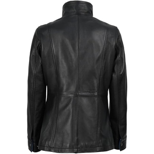 Women’s Luxury Genuine <b>Leather</b> Long <b>Coat</b> Elegant Full Length Classic Tailored Winter Outerwear Fashion Jacket Custom Design - Product Image 6
