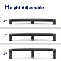 Support d'écran d'ordinateur d'angle en ABS personnalisable, design ergonomique, style moderne, gestion des câbles, 3 hauteurs, pour hôpitaux et écoles