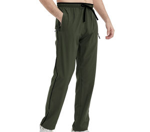 Pantalon décontracté en toile respirante pour hommes – Coupe ajustée, grandes tailles, taille élastique, imperméable et séchage rapide - Product Image 4
