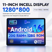 Tablet PC Android 16 Portabel 11 Inci Pengisi Daya Cepat Incell Tab Tablette T620 Octa Core 2.2GHz 20GB+128GB Baterai 8000mAh WiFi 5G