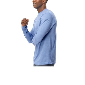 T-shirt en coton 100% de qualité supérieure pour homme, tissu personnalisé brodé, manches longues, t-shirt uni - Product Image 6