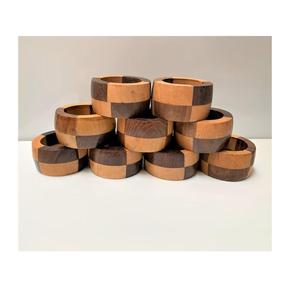 Ensemble d'anneaux de serviette en bois personnalisés, porte-serviettes en bois gravé sur mesure en forme de feuille, décoration de table rustique, vente en gros - Product Image 6