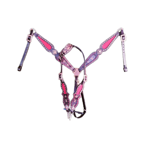 ชุดหูฟังและปลอกคออกพร้อมสายรัดแบบตะวันตกพร้อมลูกปัดหนึ่งชิ้นหนังแท้ Quality100 % - Product Image 1