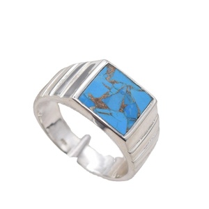 ARTS JEWELS 925 Sterling Silver Rhodium Plated Bohemian Fancy <b>Turquoise</b> Wedding Party <b>Ring</b> Women Fine Jewelry Wholesale Gift Her - Product Image 1