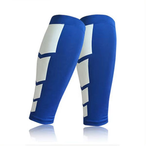 Jambières épaisses ajustables à motif géométrique pour femmes, respirantes, en Spandex et Polyester, imprimé floqué non tissé, pour usage quotidien, bleu et blanc - Product Image 4