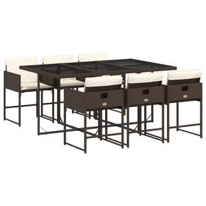 Conjunto de Comedor Plegable de 7 Piezas para Jardín, en Ratán Sintético Marrón, para una Experiencia de Comedor Elegante al Aire Libre - Product Image 2