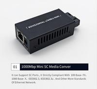 YUNVO Mini Gigabit Fiber Optical Media Converter 10/100/1000Mbps Optic Transceiver SC ke RJ45 Ethernet Switch 20km untuk CCTV/FTTH