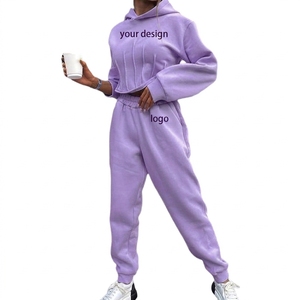 Women Casual Loose Fleece Warm Breathable Tracksuit Short Top Ankle Harem Pants Solid Long Sleeve Hooded Autumn Winter Sport Two - Product Image 3