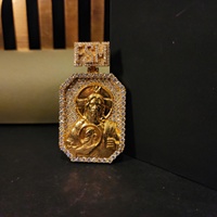 Pendentif Hip Hop Avira Jewels en argent sterling massif 925 plaqué or rose 4 carats Moissanite sans nickel sans plomb IDGL/GRA
