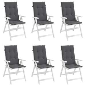 Anthracite 6-Piece Garden <b>Highback</b> <b>Chair</b> Cushions 47.2"x19.7"x1.2" Outdoor Fabric Pillows & Cushions - Product Image 3