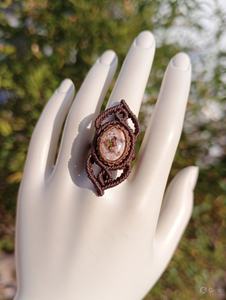 แหวนหินประดับทำมือแบบมาคราเม่ |   แหวนนิ้วโทนสีเอิร์ธโทนแบบปรับได้สไตล์ทะเล |   ได้รับการรับรองจาก IGI |   บริษัทมังกัลมาย - Product Image 5