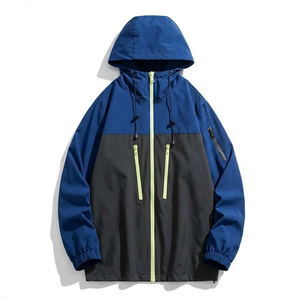 Gerent International Men's Autumn Outdoor Windbreaker Safari Jacket Hooded Waterproof Breathable Hard Shell Stand Collar Zipper - Product Image 1