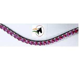 Al por mayor: Cintas para frente de caballo de cuero con botón de presión de cambio rápido, cristal y Rivoli de 10mm, accesorios de equitación. - Product Image 1