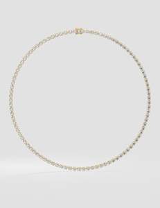 Collier tennis élégant Selene avec diamants cultivés en laboratoire et diamants naturels, argent sterling 9KT 10KT 14KT 18KT, cadeau pour femmes et hommes - Product Image 6
