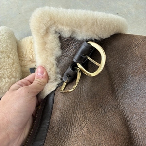 Veste personnalisée pour homme en cuir de mouton B3, écologique, coupe-vent, confortable, doublée de fourrure Sherpa, col rabattable, fermeture éclair - Product Image 4