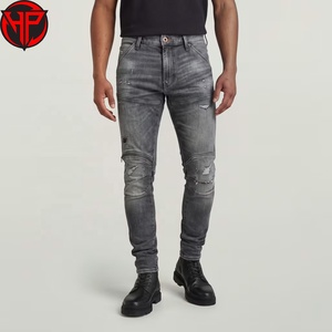<b>Men's</b> Distressed Ripped Denim <b>Jeans</b> Vintage Washed Slim Fit Streetwear Casual Daily <b>Trousers</b> Waterproof <b>Mens</b> Denim Pant - Product Image 1