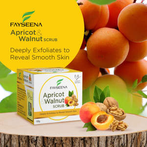 Crème exfoliante visage 100% naturelle à l'abricot et à la coque de noix, fabriquée en Inde, sans produits chimiques, enrichie en vitamine E, disponible pour [l'achat]. - Product Image 2