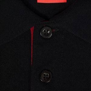 Polo en tricot à manches courtes pour homme, noir et rouge, style décontracté - Product Image 6