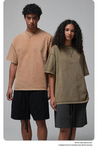 เสื้อยืดแขนสั้นโอเวอร์ไซส์ ผ้าฝ้าย 100% ล้างสีแล้ว สำหรับผู้ชาย ลายพิมพ์ตามสั่ง คอกลม สไตล์ลำลอง วินเทจ ทรงพอดีตัว ความยาวปกติ - Product Image 3