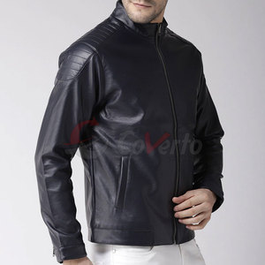 Chaqueta de invierno elegante con costuras resistentes para hombres con estilo, chaqueta de cuero informal en oferta. - Product Image 3