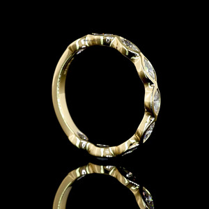 Bague Éternité Luxe en Or 10K 14K 18K et Argent 925 935 avec Diamant Marquise de Laboratoire Sertie Clos pour Anniversaire et Mariage - Product Image 3