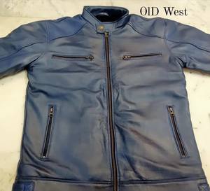 Chaqueta de Cuero Genuino para Hombre, Estilo Vintage, Invierno, Ecológica, con Cierre de Cremallera, Teñida - Product Image 1