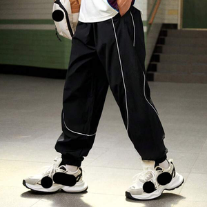 Wholesale Custom Logo Streetwear Jogger Pants Men Polyester Elastic Waist Casual Training Pants Supplier - Product Image 3