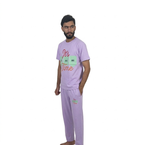 Ensemble t-shirt et short 100% coton pour homme, été, manches courtes, respirant, décontracté - Product Image 2