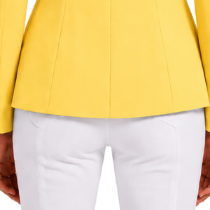 Veste d'équitation jaune pour femmes, blazer d'équitation sur mesure, manteau élégant pour compétition d'équitation, vêtements sur mesure OEM ODM en gros - Product Image 6