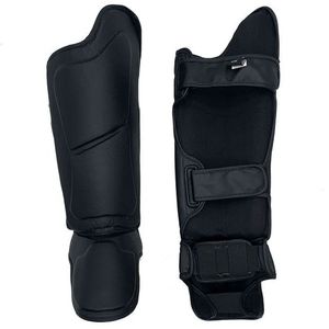 Protège-tibias tactiques noirs personnalisés et durables avec sangle élastique, logo, protection sportive pour adultes, protège-jambes et chauffe-jambes - Product Image 6