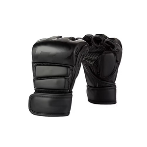 Gants de boxe demi-doigts en cuir PU pour MMA, Kickboxing, Karaté, Muay Thai, entraînement, grappling et sparring - Product Image 4