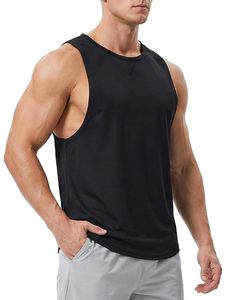 Custom logo Breathable Sporty 100% Cotton Men's Casual Knitted Gym <b>Singlet</b> Plus Size Solid Vest - Product Image 3