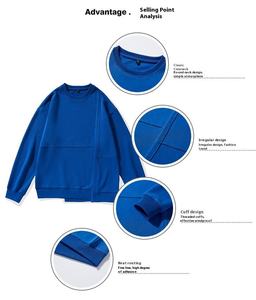 Sweat-shirt à capuche décontracté 320g en molleton épais 100% coton, coupe oversize respirante, motif uni - Product Image 6