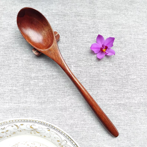 Ensemble d'ustensiles en bois de rose faits à la main – Baguettes, cuillère et fourchette en bois |   Vaisselle en bois naturel |   Cadeau de mariage, cadeau artisanal - Product Image 1