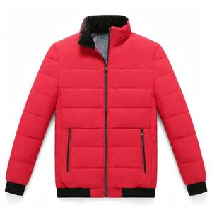 2025 <b>Men's</b> Casual Winter Thickened Parka Stand Collar Warm Padded Windproof Zipper Front Logo <b>Fleece</b> Jacket for Cold WeatherWear - Product Image 5