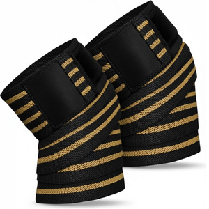 Rodilleras Delgadas de Spandex y Nailon de Calidad Premium con Cierre de Gancho y Bucle para Protección Profesional en Levantamiento de Pesas y Sentadillas (Par) - Product Image 1