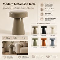 Table d'appoint ronde en métal couleur personnalisée, style champignon, pour canapé, chambre, salon, hôtellerie et acheteurs en gros