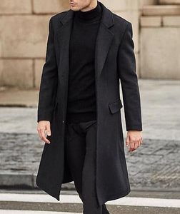 Manteau long en laine pour homme de qualité supérieure, mode automne-hiver, streetwear, chaud, coupe-vent, élégant, trench-coat, vente en gros OEM - Product Image 4