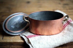 Ruffoni Copper Casserole Pot With Lid Rectangle Shape Zinc Alloy Handles Durable Metal Cookware Vintage Design - Product Image 3