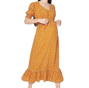 Bonne qualité grande taille décontracté allongé Maxi robe de maternité allaitement porter Logo imprimé conception robe de maternité - Product Image 1