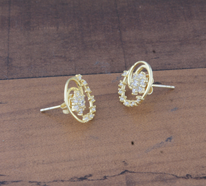 Pendientes de Diseño con Circonitas Cúbicas, Lujosos, Chapados en Oro de 925, Forma Única, Joyería de Moda para Mujer, Venta al Por Mayor - Product Image 2