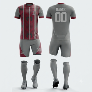 Uniforme de Fútbol Sublimado Personalizado al por Mayor Unisex de Alta Calidad, Manga Corta, Ligero, de Secado Rápido y Transpirable 100% - Product Image 6